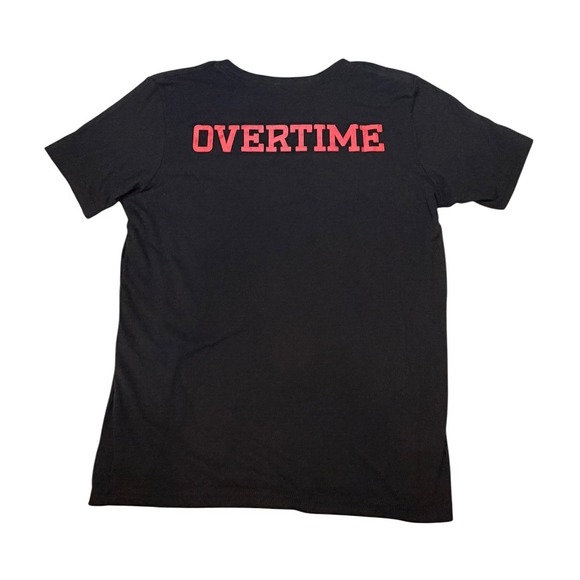 Overtime OT Classic Logo T-Shirt Black Red Size Kids XL (14) - Picture 2 of 5